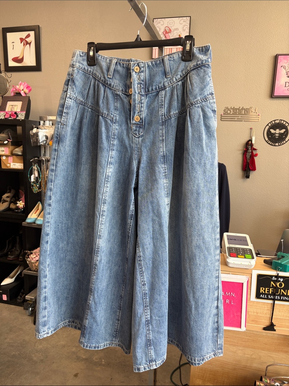 Wide Leg Denim Jeans - Light Blue PS2ULF